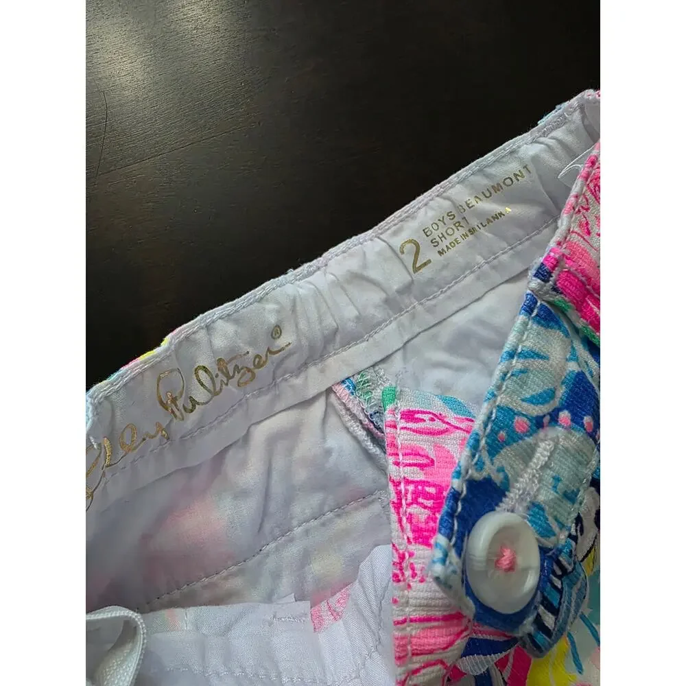 Lilly Pulitzer Boys Beaumont Short Pop Up Summer Remix Patch Size 2